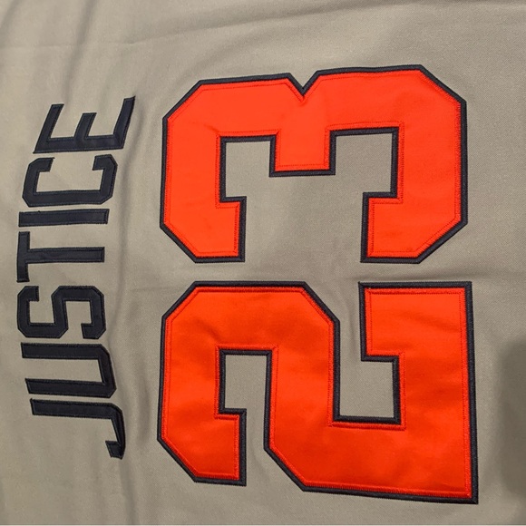 David Justice Atlanta Braves Jersey Mens XL NWT 1995 Road Gray - Picture 14 of 14